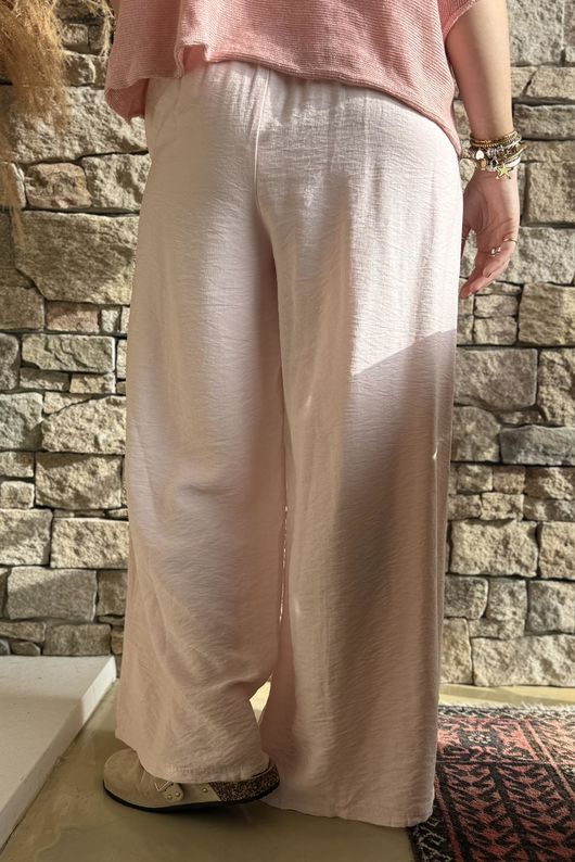 Basso Shirring Wide Leg Pant Seashell